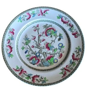 Johnson Brothers England Indian Tree Green Greek Floral pattern Dinner Plate 10"